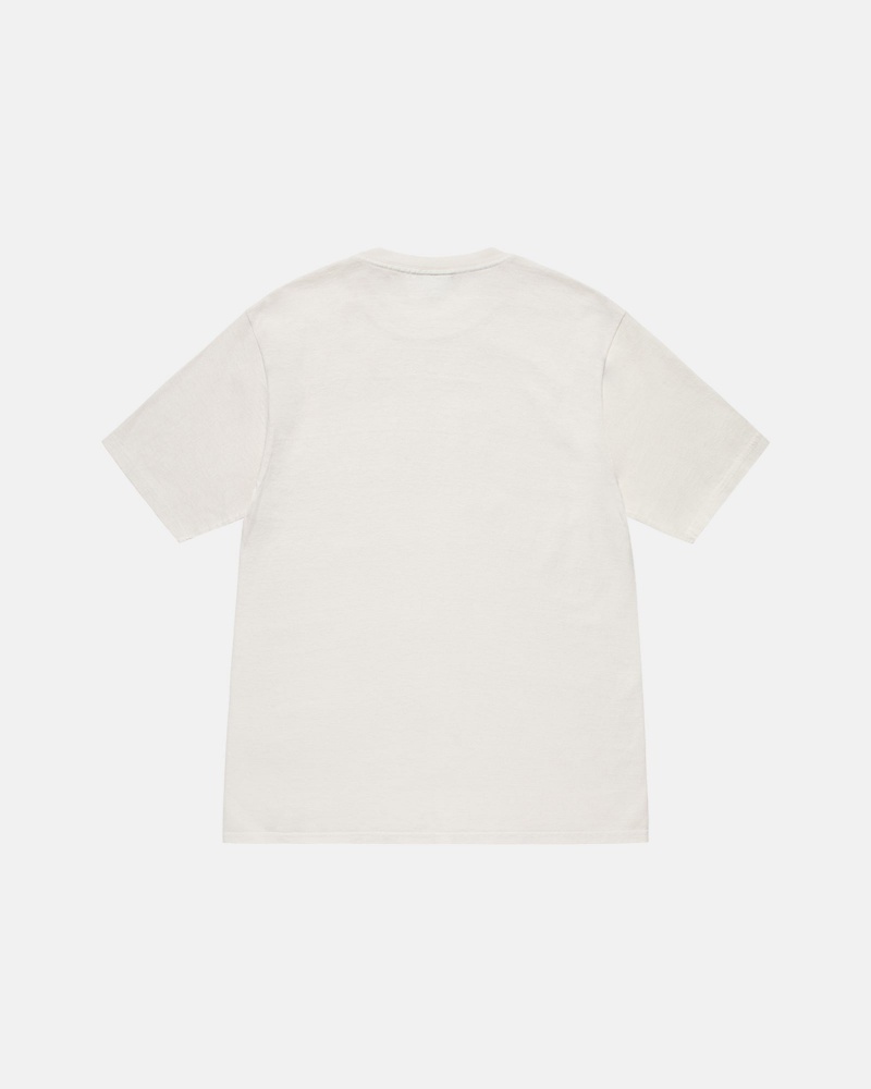 Stüssy Small Stock Tee Pigment Dyed Short Sleeve T-Shirt Natural | RMJ-413958