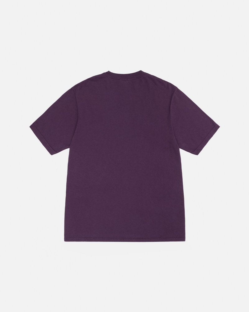 Stüssy Small Stock Tee Pigment Dyed Short Sleeve T-Shirt Purple | MKI-175624