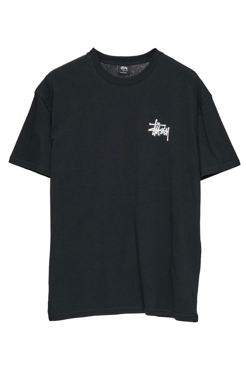 Stüssy Solid Offset Graffiti Ss Tee Tees Black | ZWI-728469