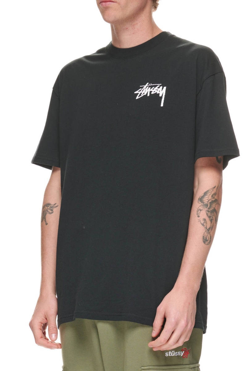 Stüssy Solid Offset Graffiti Ss Tee Tees Black | ZWI-728469