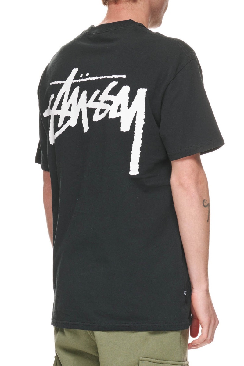 Stüssy Solid Offset Graffiti Ss Tee Tees Black | ZWI-728469