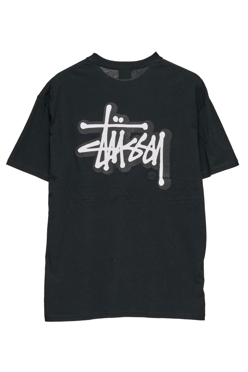 Stüssy Solid Offset Graffiti Ss Tee Tees Black | ZWI-728469