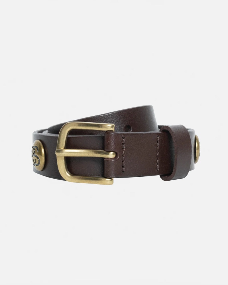 Stüssy Ss-Link Studded Belt Belt Brown | QCL-041763