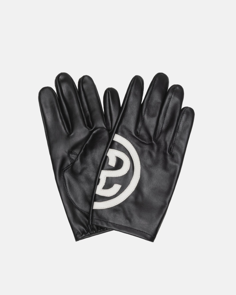 Stüssy Ss Link Leather Gloves Novelty Home Black | OLI-376908