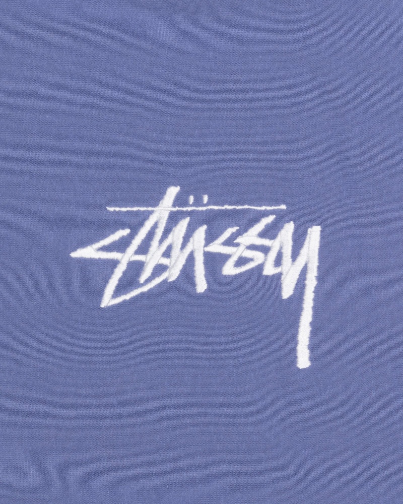 Stüssy Stock Logo Applique Hoodie Long Sleeve Sweatshirt Storm | UTV-978124