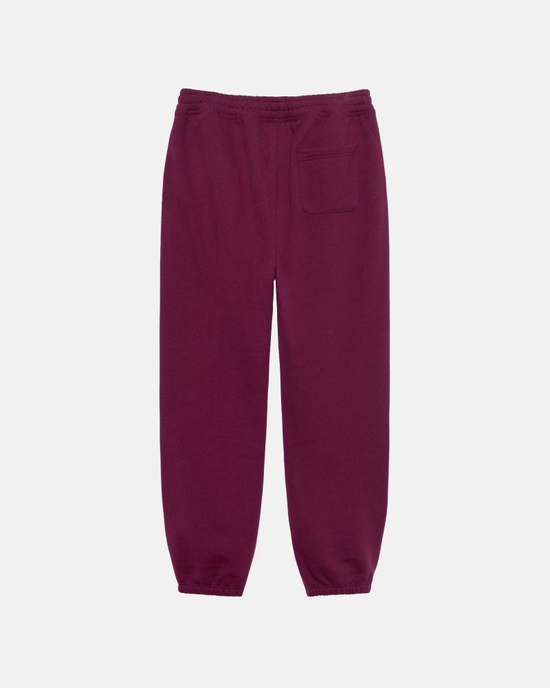 Stüssy Stock Logo Sweatpant Pants Burgundy | LES-967132