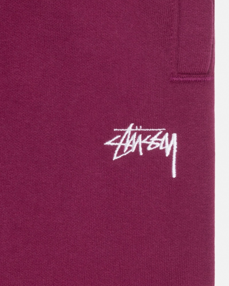 Stüssy Stock Logo Sweatpant Pants Burgundy | LES-967132