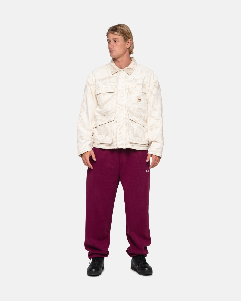 Stüssy Stock Logo Sweatpant Pants Burgundy | LES-967132