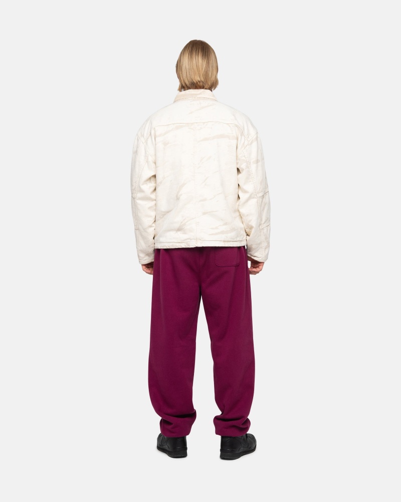 Stüssy Stock Logo Sweatpant Pants Burgundy | LES-967132