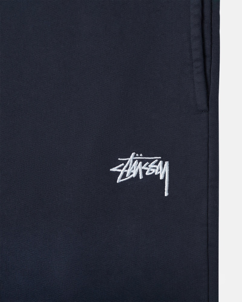 Stüssy Stock Logo Sweatpant Pants Navy | HUJ-087926