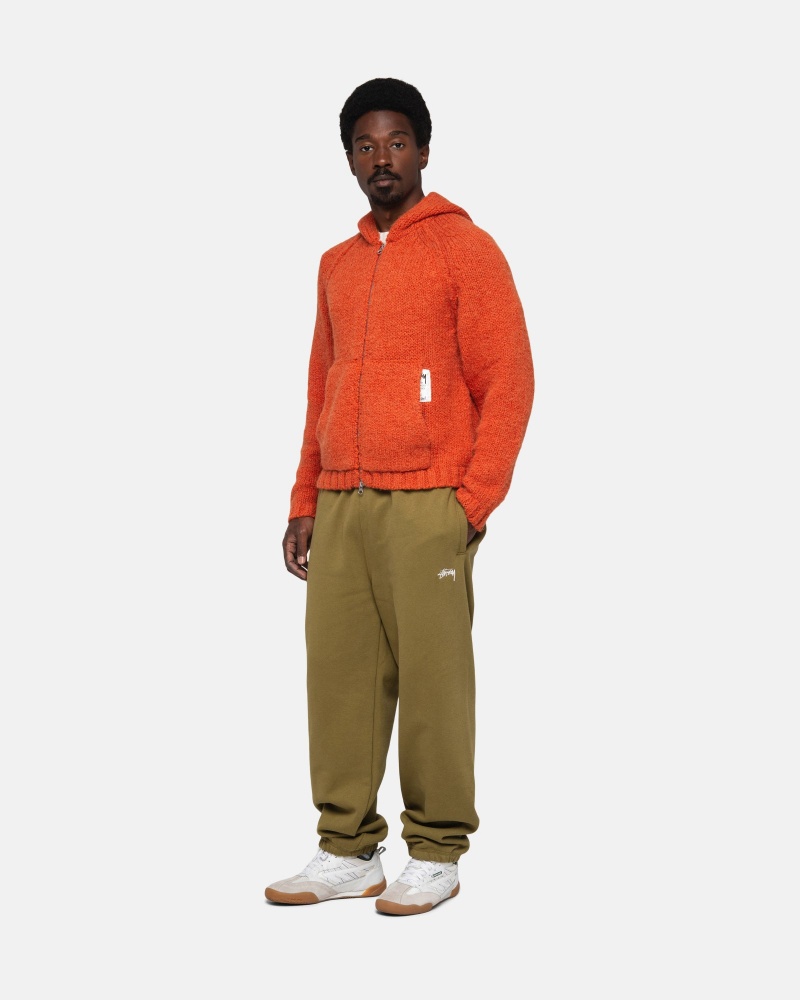 Stüssy Stock Logo Sweatpant Pants Olive | ABO-542718