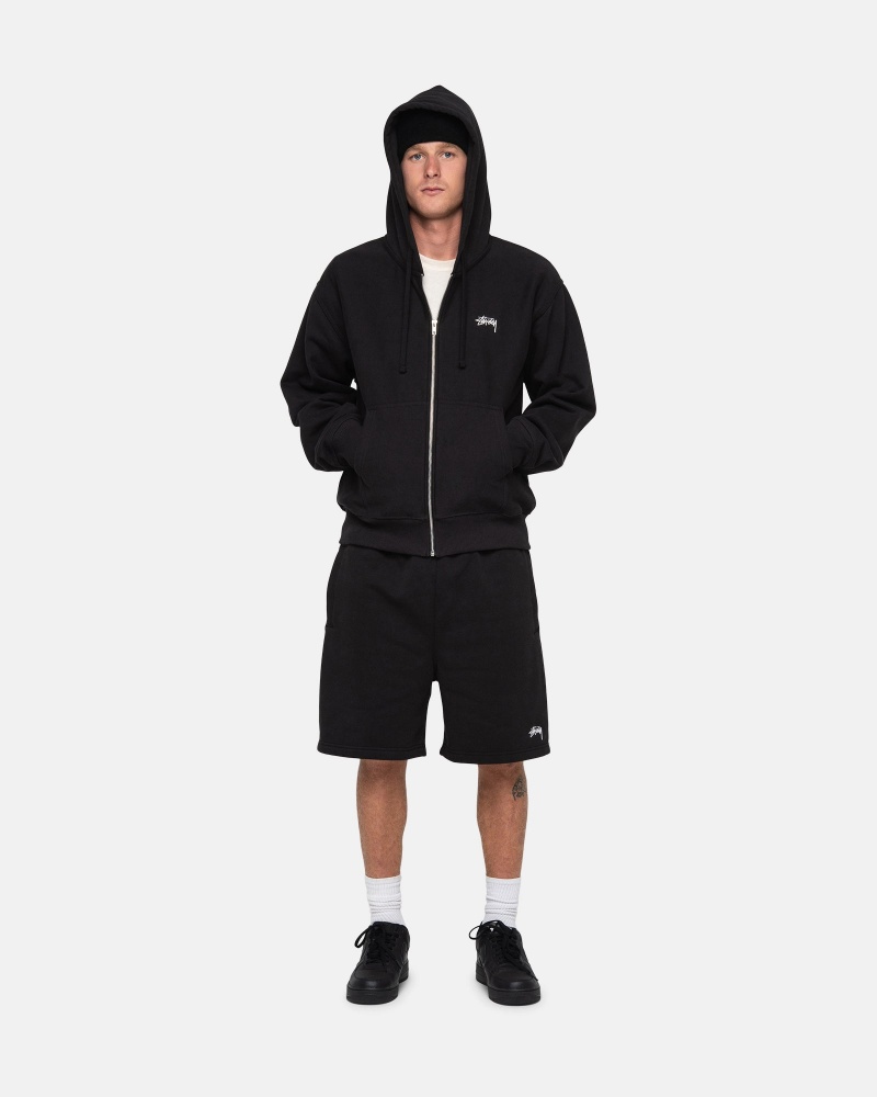 Stüssy Stock Logo Sweatshort Shorts Black | SUW-167384