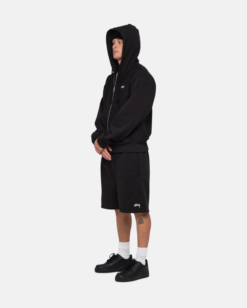 Stüssy Stock Logo Sweatshort Shorts Black | SUW-167384