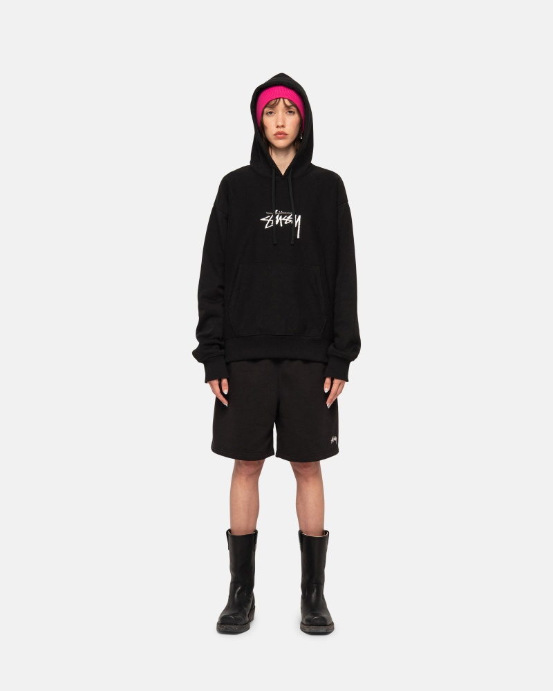 Stüssy Stock Logo Sweatshort Shorts Black | SUW-167384