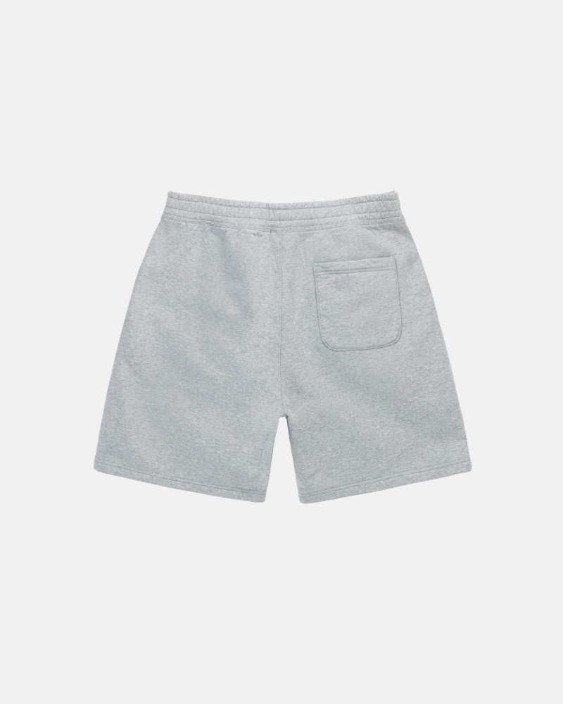 Stüssy Stock Logo Sweatshort Shorts Grey Heather | TQW-426058