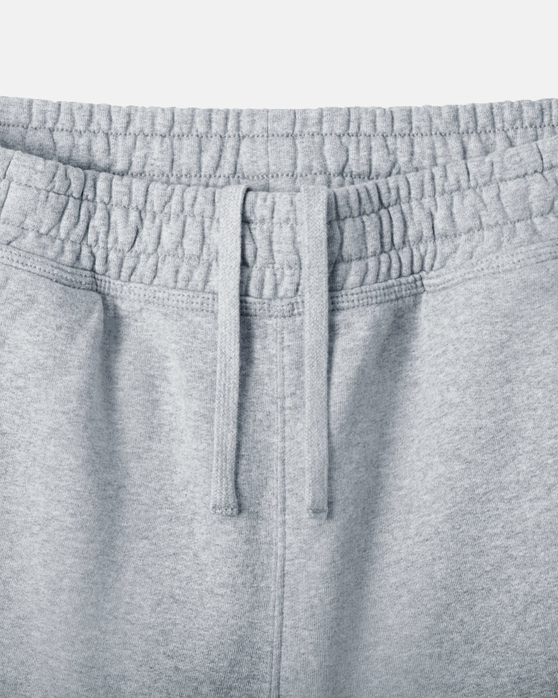 Stüssy Stock Logo Sweatshort Shorts Grey Heather | TQW-426058