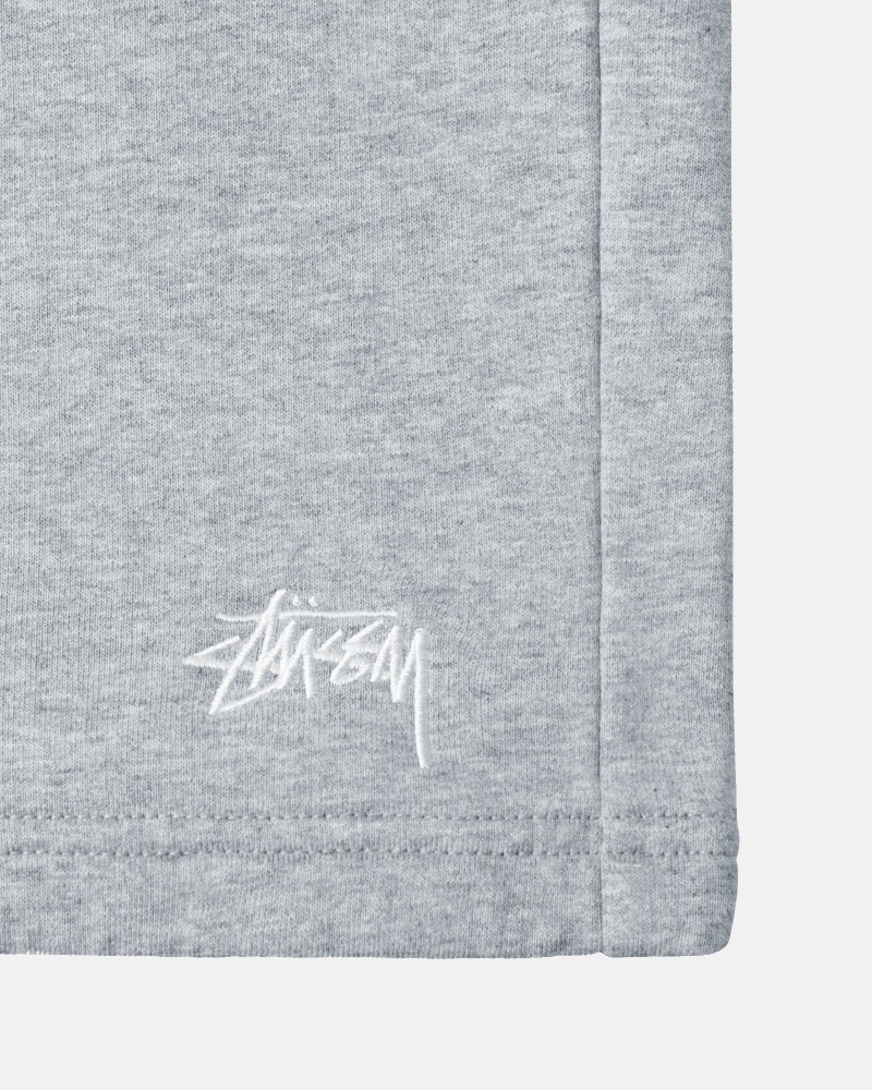 Stüssy Stock Logo Sweatshort Shorts Grey Heather | TQW-426058