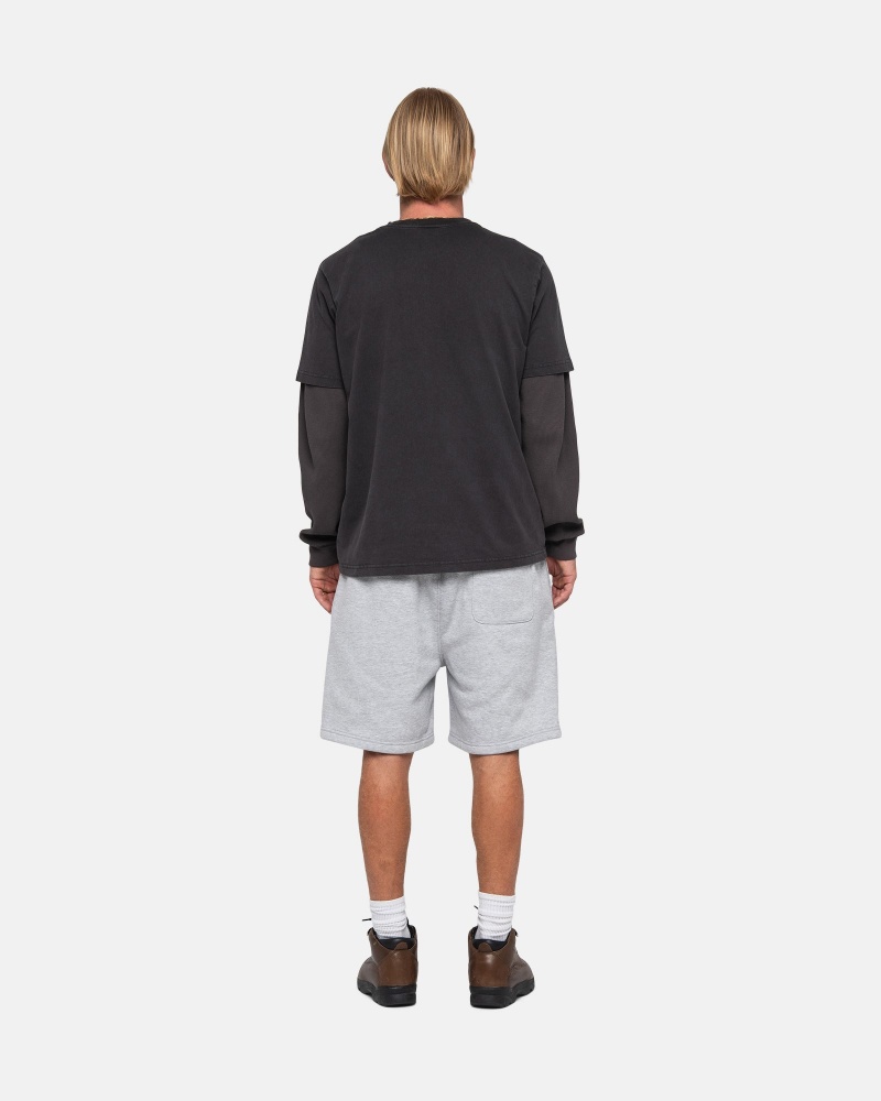 Stüssy Stock Logo Sweatshort Shorts Grey Heather | TQW-426058