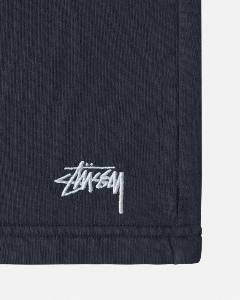 Stüssy Stock Logo Sweatshort Shorts Navy | PIN-976583