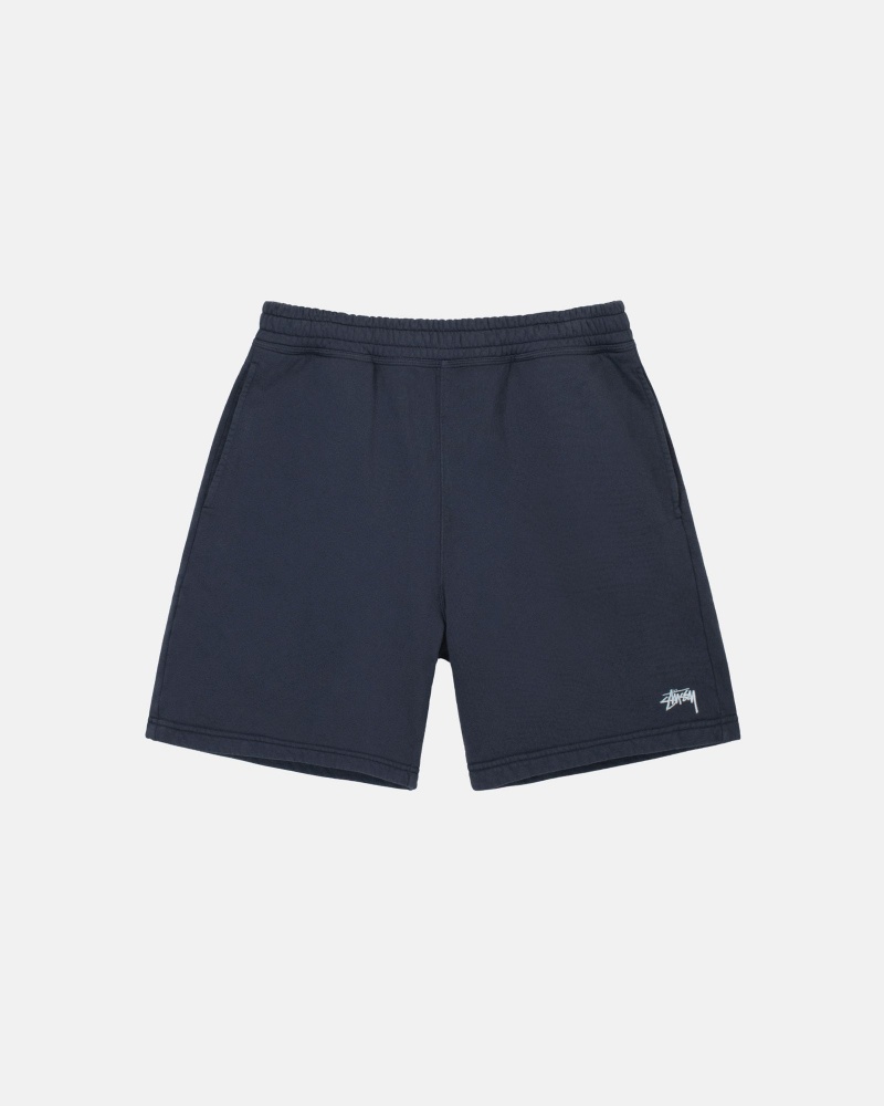 Stüssy Stock Logo Sweatshort Shorts Navy | PIN-976583