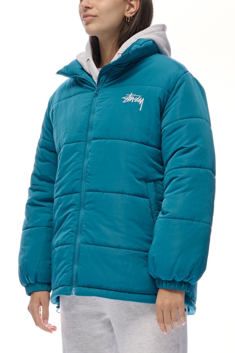 Stüssy Stock Puffa Jacket Jackets Storm Green | VEP-250734