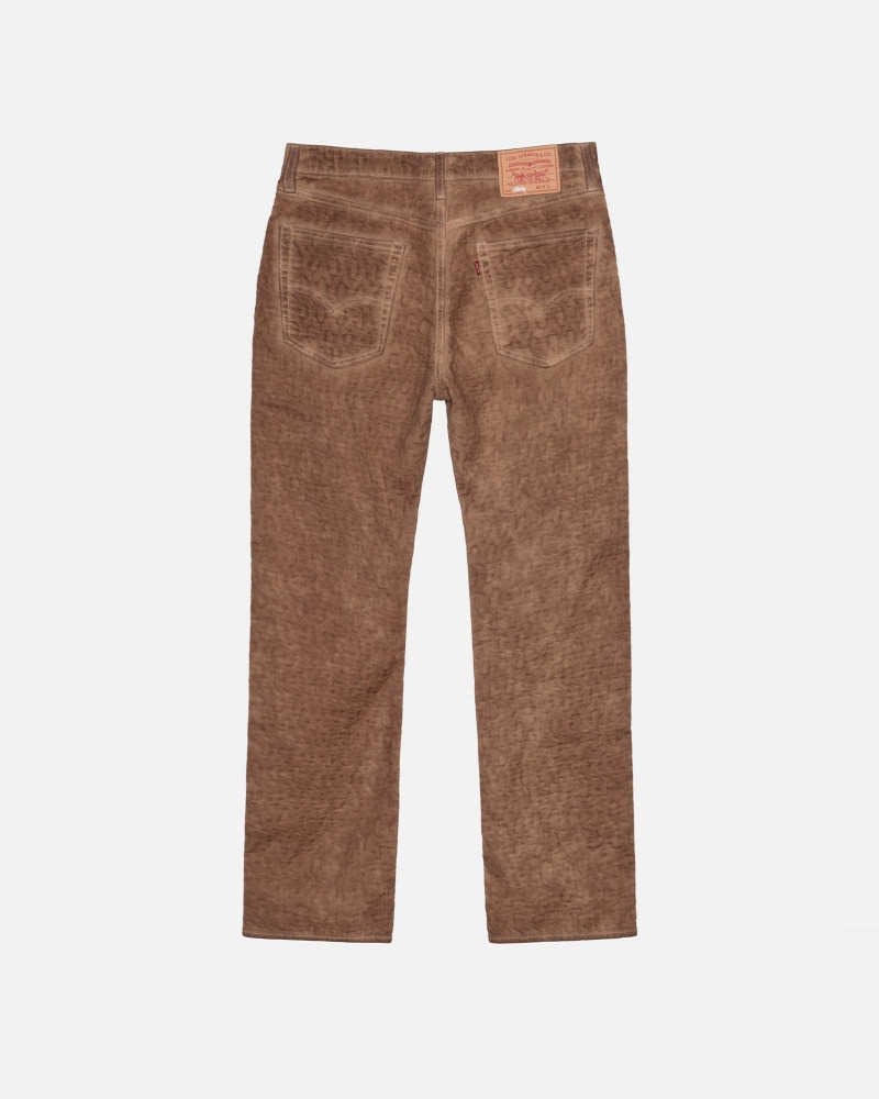 Stüssy & Levi's Dyed Jacquard Jean Pants Brown | MZU-296504