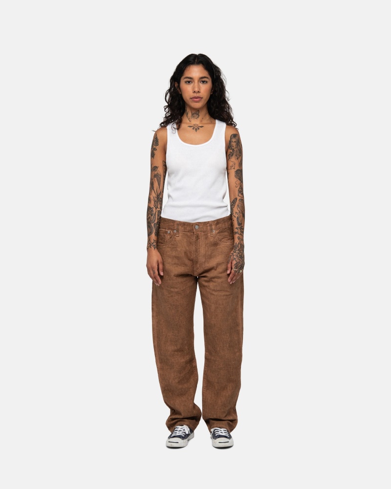 Stüssy & Levi's Dyed Jacquard Jean Pants Brown | MZU-296504