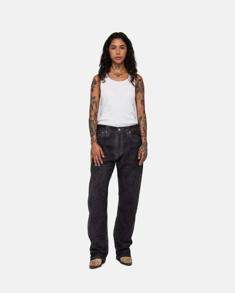 Stüssy & Levi's Dyed Jacquard Jean Pants Black | CWT-840163