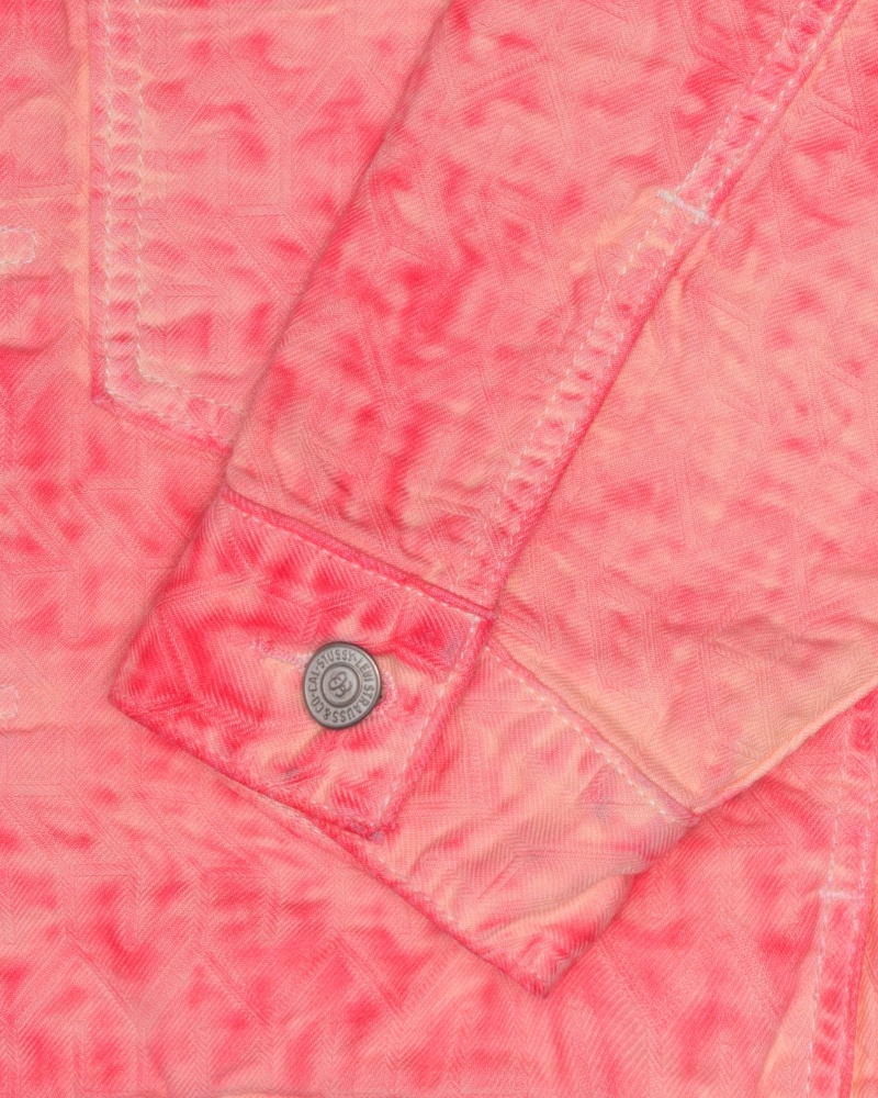 Stüssy & Levi's Dyed Jacquard Trucker Jacket Long Sleeve Outerwear Pink | MIL-023647