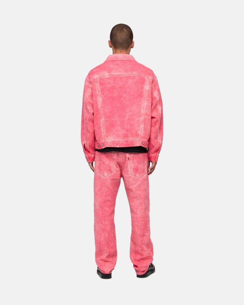 Stüssy & Levi's Dyed Jacquard Trucker Jacket Long Sleeve Outerwear Pink | MIL-023647