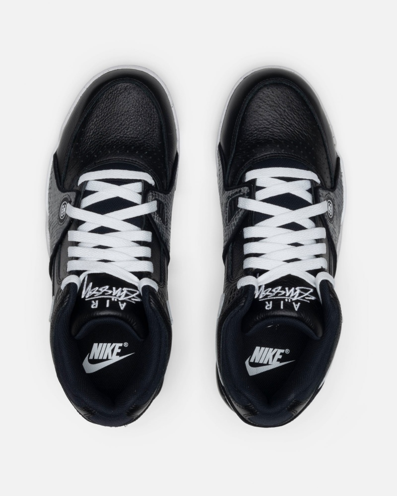 Stüssy & Nike Air Flight '89 Low Shoes Black/White-White | YQR-256087