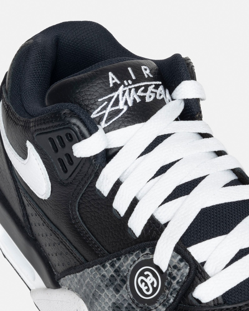 Stüssy & Nike Air Flight '89 Low Shoes Black/White-White | YQR-256087