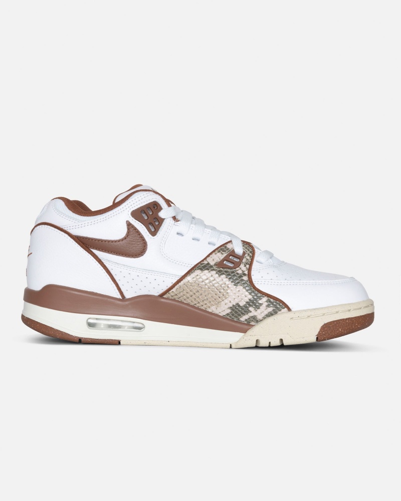 Stüssy & Nike Air Flight '89 Low Shoes White / Pecan-Fossil | GJL-061283