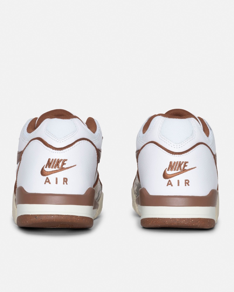 Stüssy & Nike Air Flight '89 Low Shoes White / Pecan-Fossil | GJL-061283