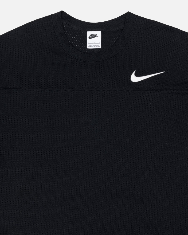 Stüssy & Nike Dri Fit Mesh Jersey Long Sleeve Knit Black | CJQ-527184