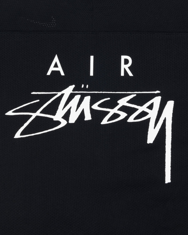 Stüssy & Nike Dri Fit Mesh Jersey Long Sleeve Knit Black | CJQ-527184