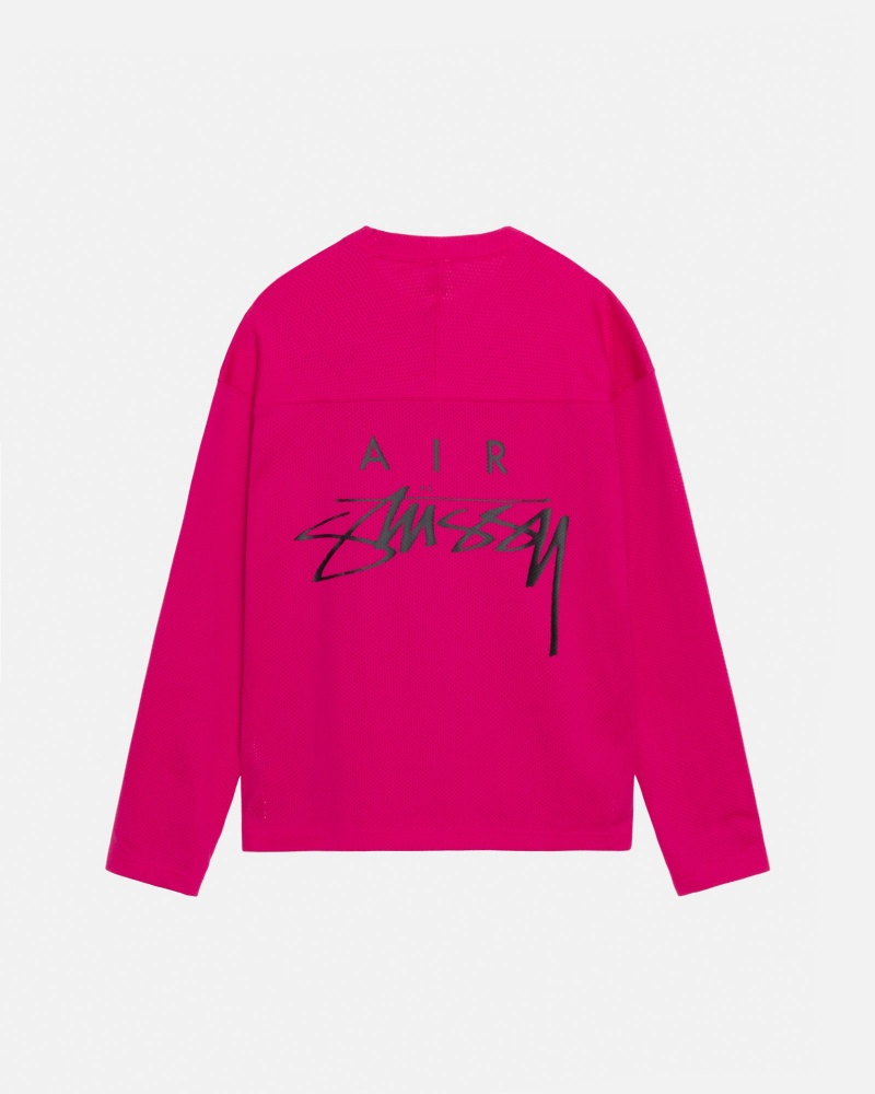 Stüssy & Nike Dri Fit Mesh Jersey Long Sleeve Knit Fireberry | VIE-023164