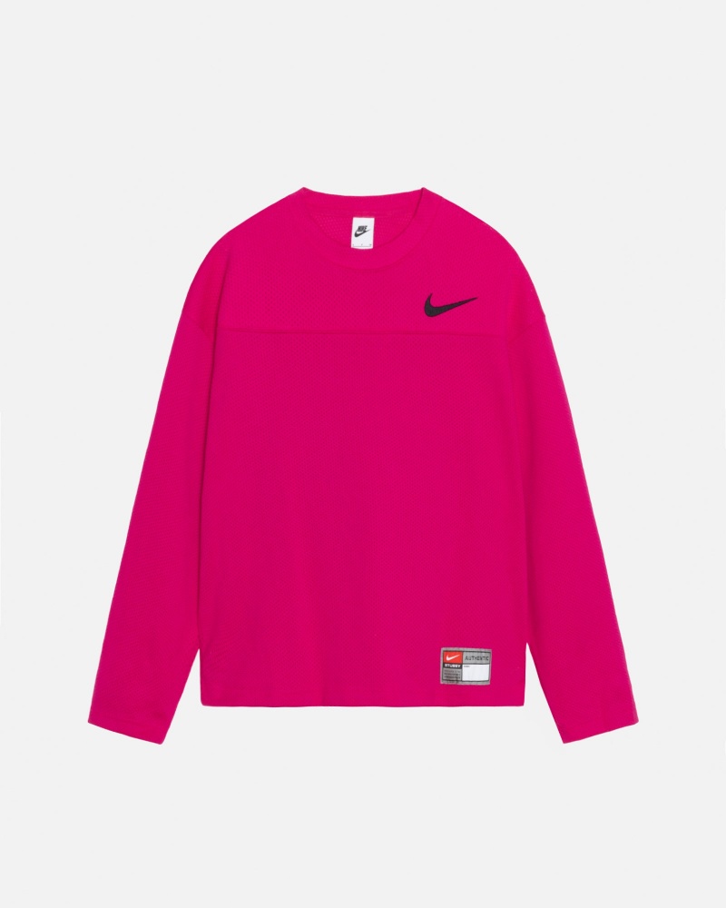 Stüssy & Nike Dri Fit Mesh Jersey Long Sleeve Knit Fireberry | VIE-023164