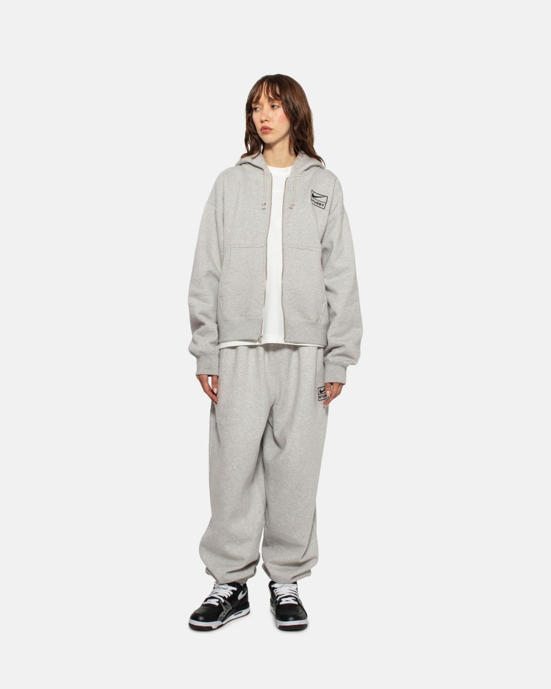 Stüssy & Nike Fleece Pant Pants Grey Heather | UAL-721465