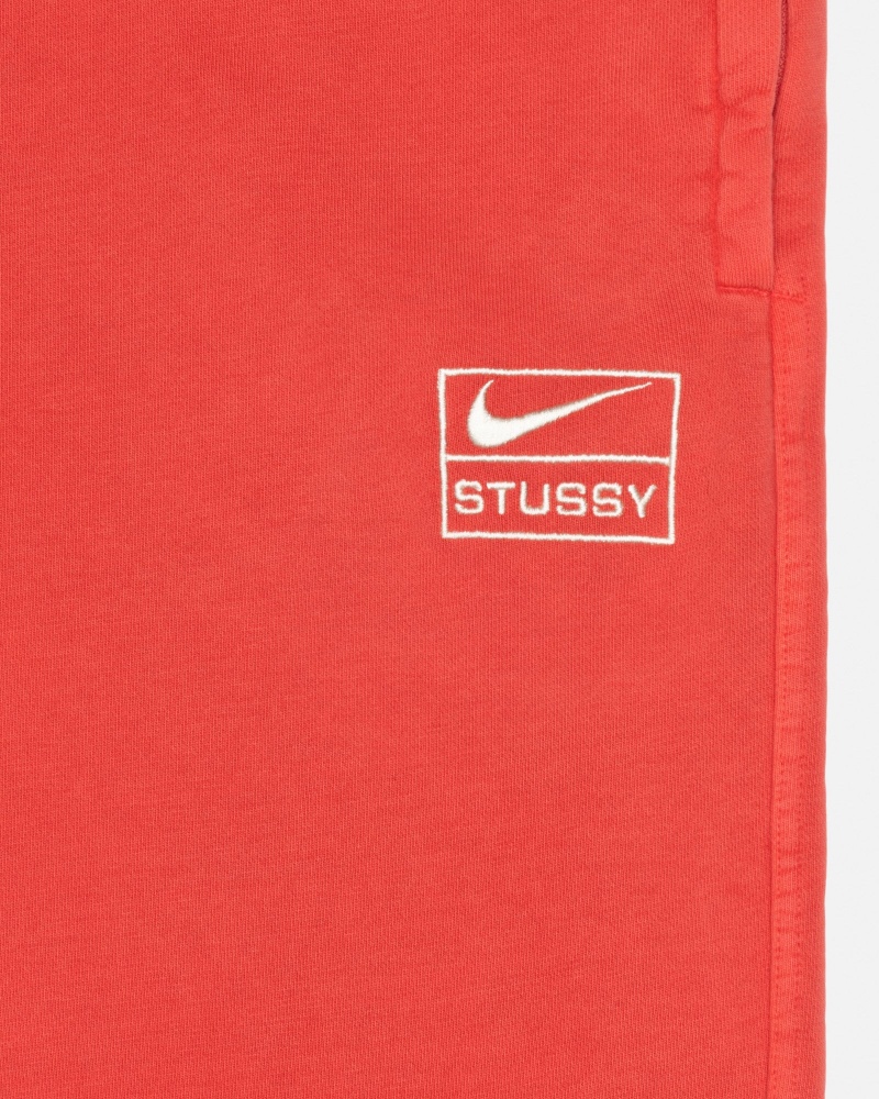 Stüssy & Nike Pigment Dyed Fleece Pant Pants Habanero Red | HEK-842910