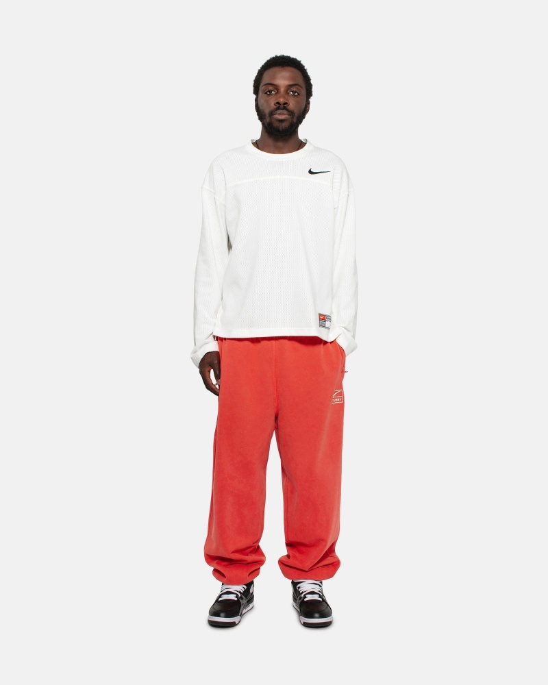 Stüssy & Nike Pigment Dyed Fleece Pant Pants Habanero Red | HEK-842910