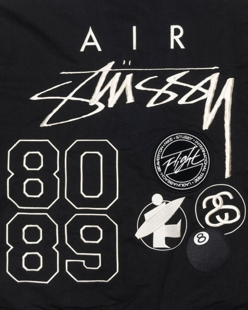 Stüssy & Nike Reversible Varsity Jacket Long Sleeve Jacket Black/Sail | ACW-410289