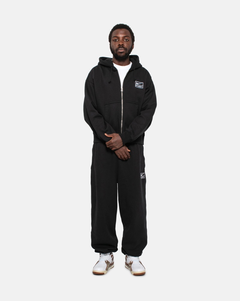 Stüssy & Nike Stone Washed Fleece Pant Pants Black | ADN-057862