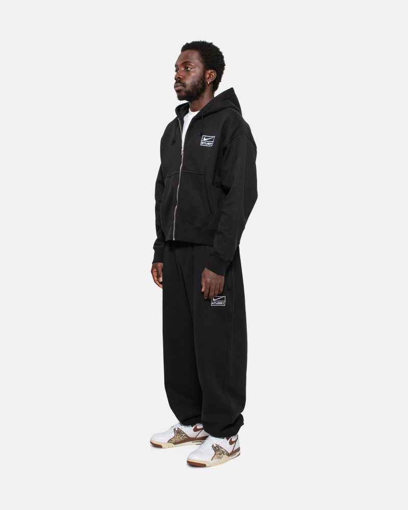 Stüssy & Nike Stone Washed Fleece Pant Pants Black | ADN-057862