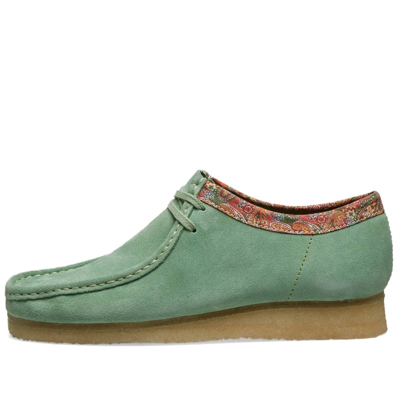 Stüssy x Clarks Originals Wallabee Shoes Green Multi | NLV-073128