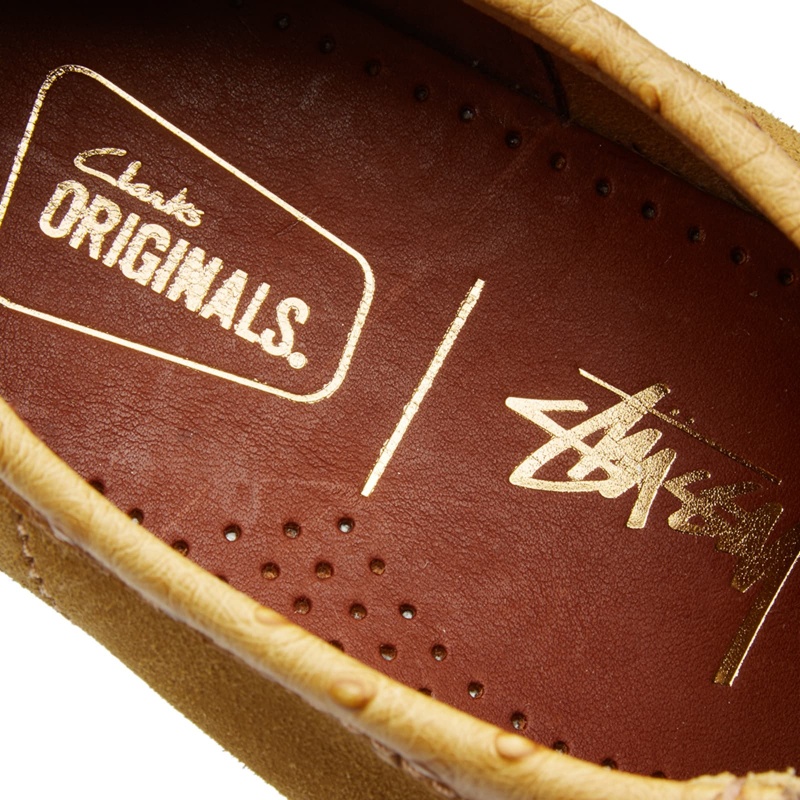 Stüssy x Clarks Originals Wallabee Shoes Golden Brown | FGO-045296