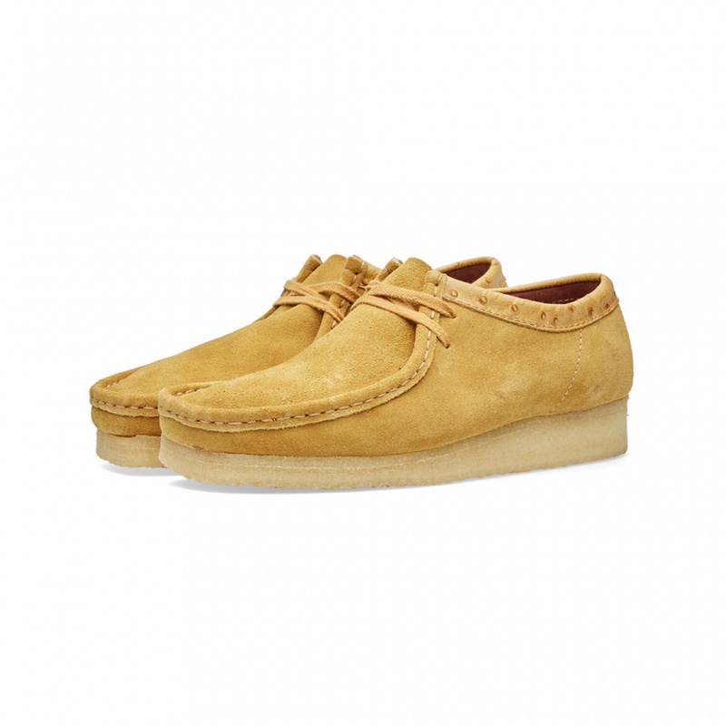 Stüssy x Clarks Originals Wallabee Shoes Golden Brown | FGO-045296