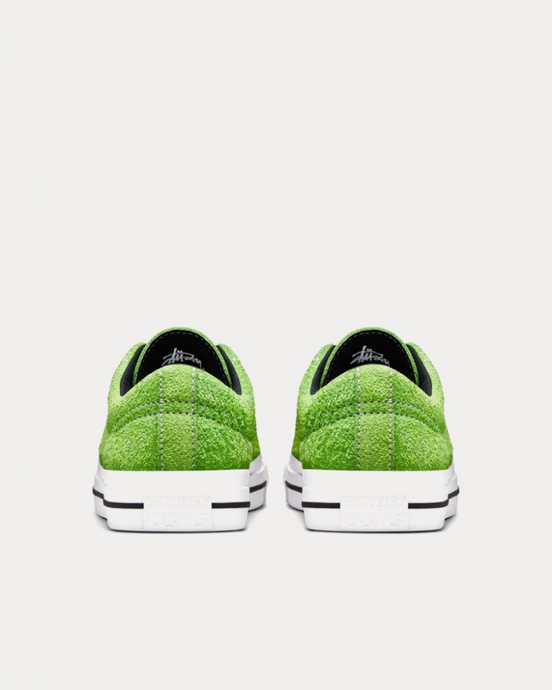 Stüssy x Converse - One Star Pro 8-Ball Low Top Trainers A03712C Shoes Green Flash / White / Black | NIZ-073895