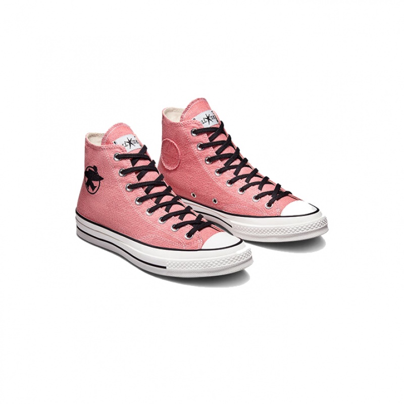 Stüssy x Converse – Surfman Chuck 70 High Top A02052C Shoes Plumeria / Black / Blanc De Blanc | UKL-705643