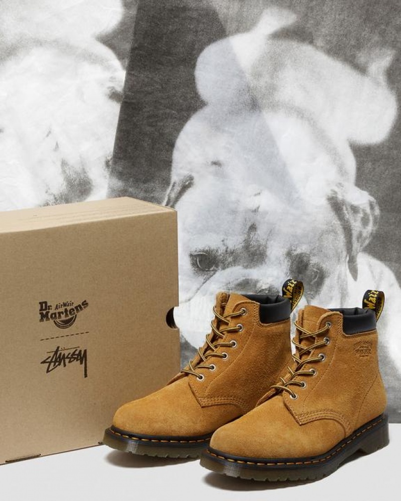 Stüssy x Dr. Martens 939 Suede Ankle Boots Shoes Brown | ZAN-946702